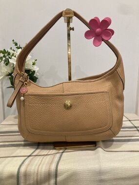 Coach Ergo Pebbled Leather Hobo Bag Tan Camel Shoulder Bag Style 11612